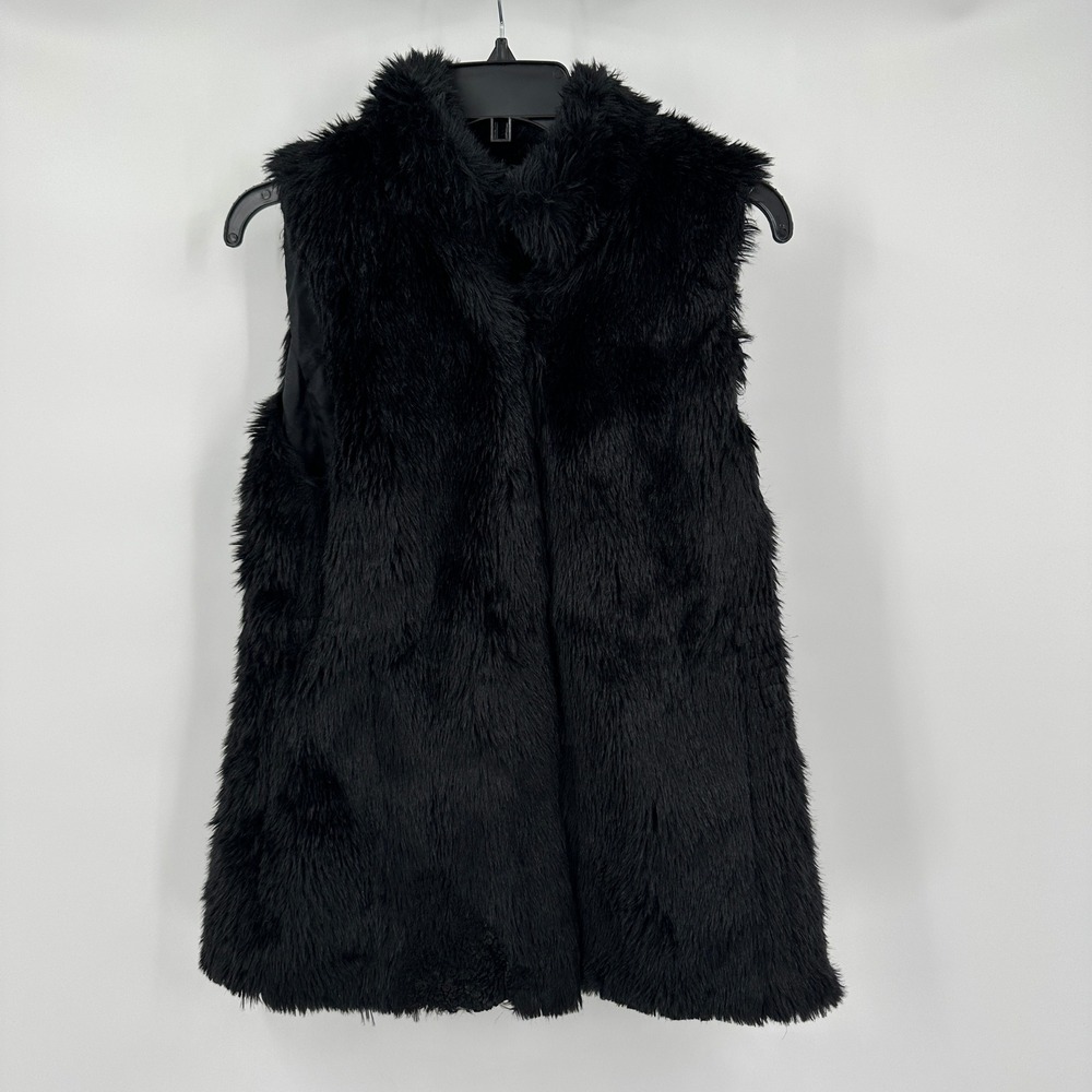 Womens Moody Faux Fur Vest Size S Shaggy Streetwear Layering Winter Y2K Indie